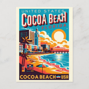 Cartão Postal Presentes na linha costeira da Flórida de Cocoa Be