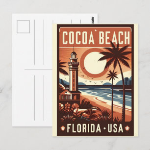 Cartão Postal Presentes na linha costeira da Flórida de Cocoa Be