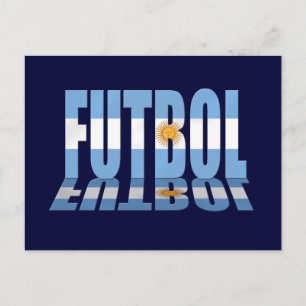 Cartão Postal Presentes para amantes de futebol com bandeira da 