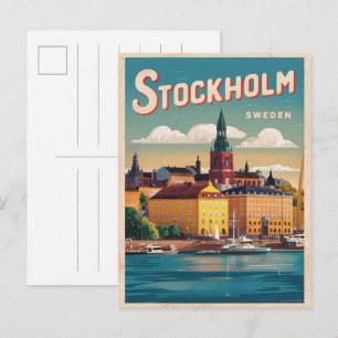 Cartão Postal presentes vintage da orla de estocolmo na suécia