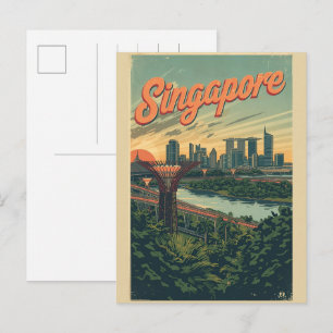Cartão Postal Presentes vintage de Singapore gardens by the bay