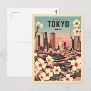 Cartão Postal Presentes vintage de viagem para Tóquio Japão