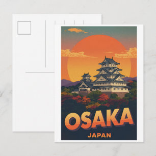 Cartão Postal Presentes vintage OSAKA japão ilha de Honshu