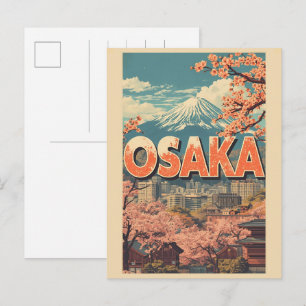 Cartão Postal Presentes vintage OSAKA japão ilha de Honshu