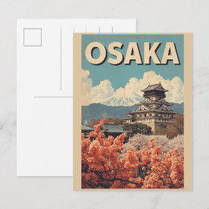 Cartão Postal Presentes vintage OSAKA japão ilha de Honshu