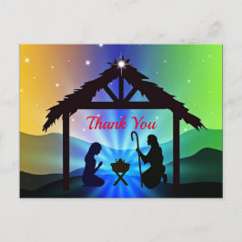 Cartão Postal Presépio Cena de Natal Agradecimento Gráfico