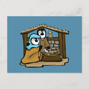 Cartão Postal Presépio de Pinguins