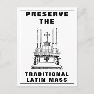 Cartão Postal Preservar Altar Tradicional em Massa Latina Católi