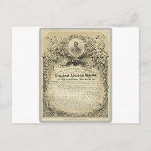Cartão Postal Presidente abe lincoln discurso inaugural