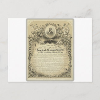 Cartão Postal Presidente abe lincoln discurso inaugural
