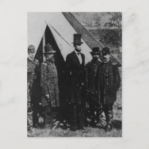 Cartão Postal Presidente Abraham Lincoln visitando Antietam em 1