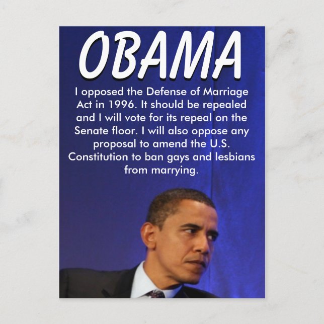 Cartão Postal Presidente Barack Obama (Frente)