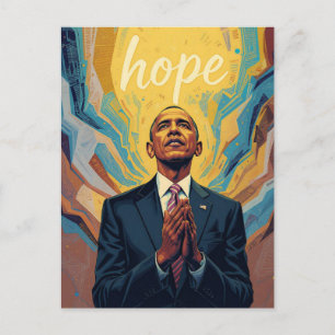 Cartão Postal Presidente Barack Obama e a Mensagem de Esperança