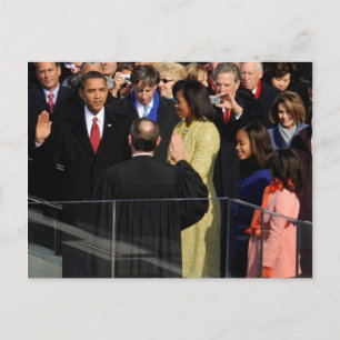 Cartão Postal Presidente Barack Obama e Família