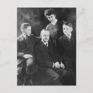 Cartão Postal Presidente Coolidge e Família
