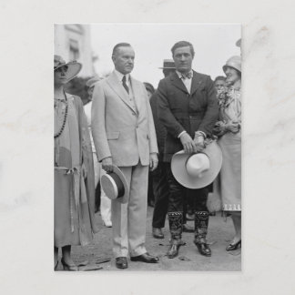Cartão Postal Presidente Coolidge e Tom Mix