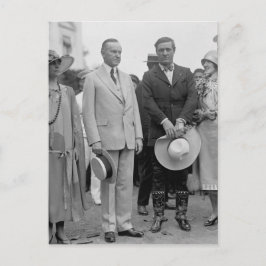 Cartão Postal Presidente Coolidge e Tom Mix