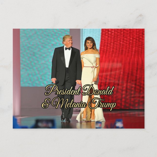 Cartão Postal Presidente Donald Trump & Melania Foto (Frente)