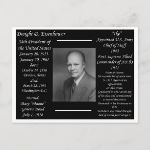 Cartão Postal Presidente Dwight Eisenhower