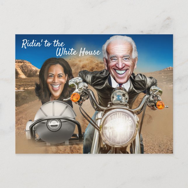 Cartão Postal Presidente Eleitor Joe Biden e Kamala Harris Biker (Frente)