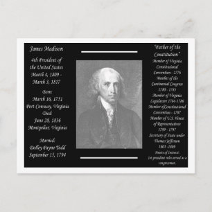 Cartão Postal Presidente James Madison