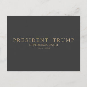 Cartão Postal Presidente Trump. Deploribus Unum.