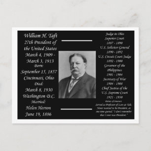 Cartão Postal Presidente William H Taft