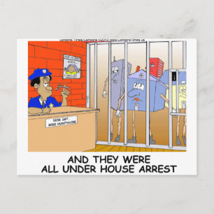 Cartão Postal Preso em Casa Camisetas Canecas Presentes Engraçad