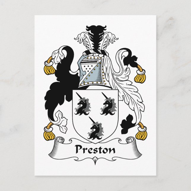 Cartão Postal Preston Family Crest (Frente)