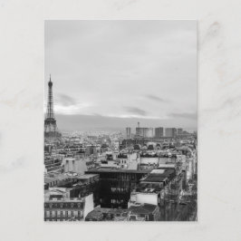 Cartão Postal Preto&branco: Eiffel Tower, Paris, França