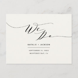 Cartão Postal Preto + branco fazemos casamento elegante
