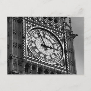 Cartão Postal Preto branco feche a torre Big Ben Clock