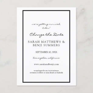 Cartão Postal Preto e Branco Alterar o Cartão-Postal de Data