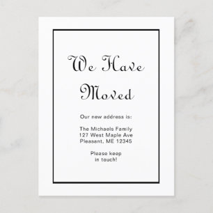 Cartão Postal Preto e Branco Clássico que Mudamos