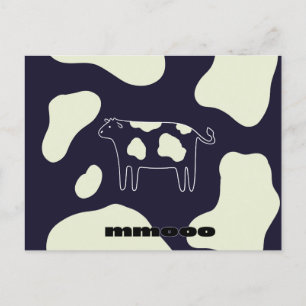 Cartão Postal Preto e branco de vaca
