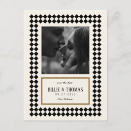 Cartão Postal Preto e Dourado na fronteira do quadro de controle