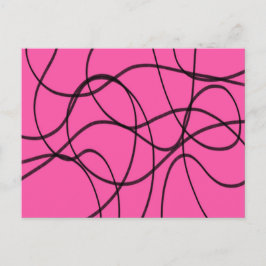 Cartão Postal Preto na Arte de Fita Rosa