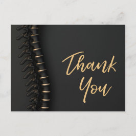 Cartão Postal Preto Obrigado Pelo Cartão-Postal Quiroprático Ref