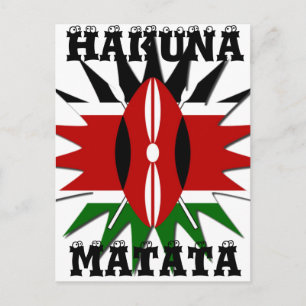 Cartão Postal Preto Vermelho Preto, Bandeira Nacional do Quênia 