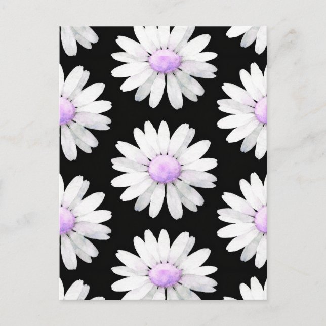 Cartão Postal Pretty Purple Dotted Daisy's (Frente)