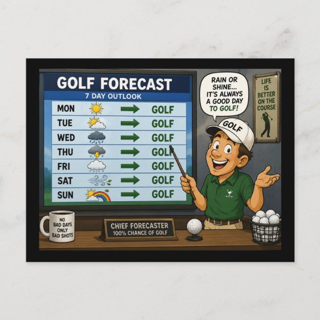 Cartão Postal Previsão de golfe (Frente)