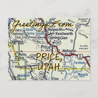Cartão Postal Price Utah Vintage