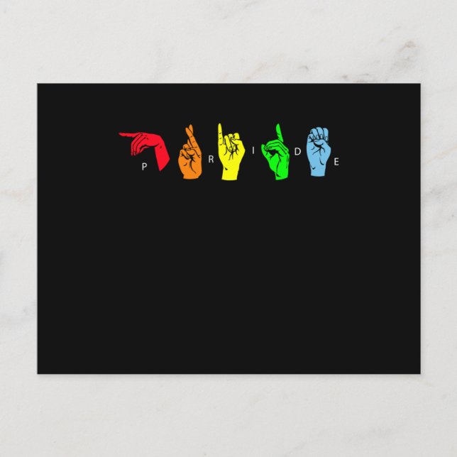 Cartão Postal Pride ASL LGBTQ Sign Language (Frente)