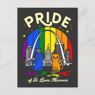 Cartão Postal  Pride of St. Louis City Missouri Cats Rainbow Fla