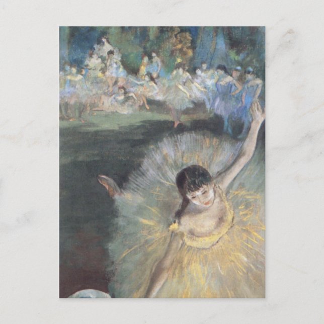Cartão Postal Prima Ballerina curvando o palco Edgar Degas (Frente)
