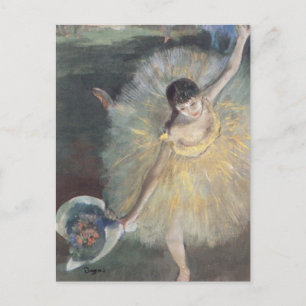 Cartão Postal Prima Ballerina curvando-se no palco Edgar Degas