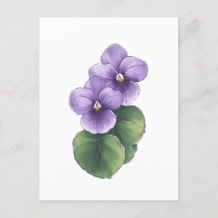 Cartão Postal Primavera 26 flores, desenho de linha, minimalista