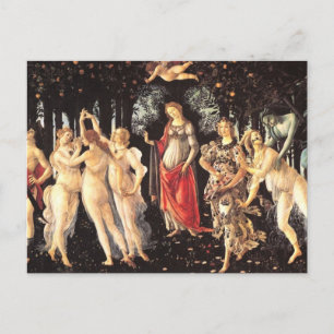 Cartão Postal Primavera / Alegoria de Primavera por Botticelli