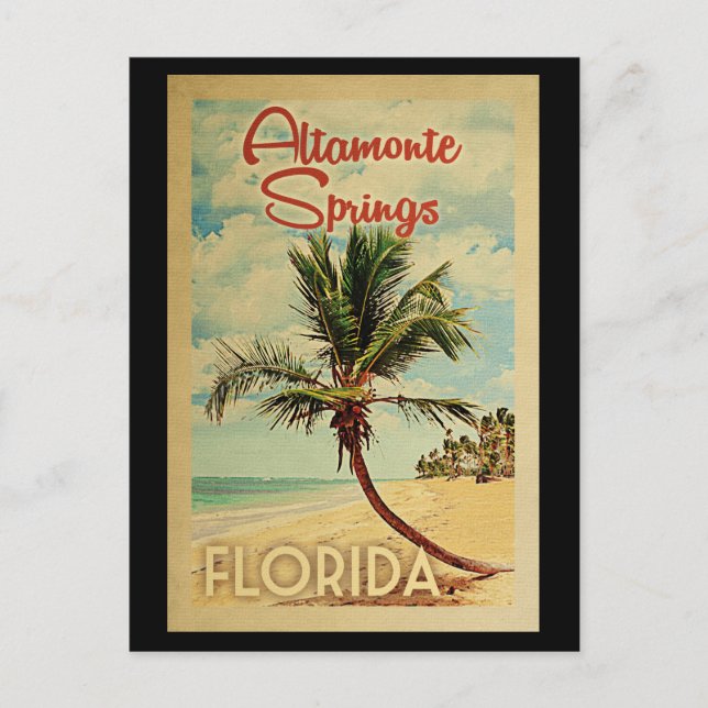 Cartão Postal Primavera Altamonte  Palm Tree Viagens vintage (Frente)