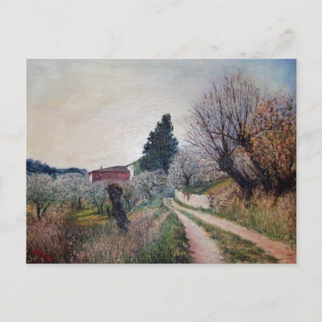 Cartão Postal PRIMAVERA ANTERIOR EM VERNALESE/Paisagem Toscana (Frente)
